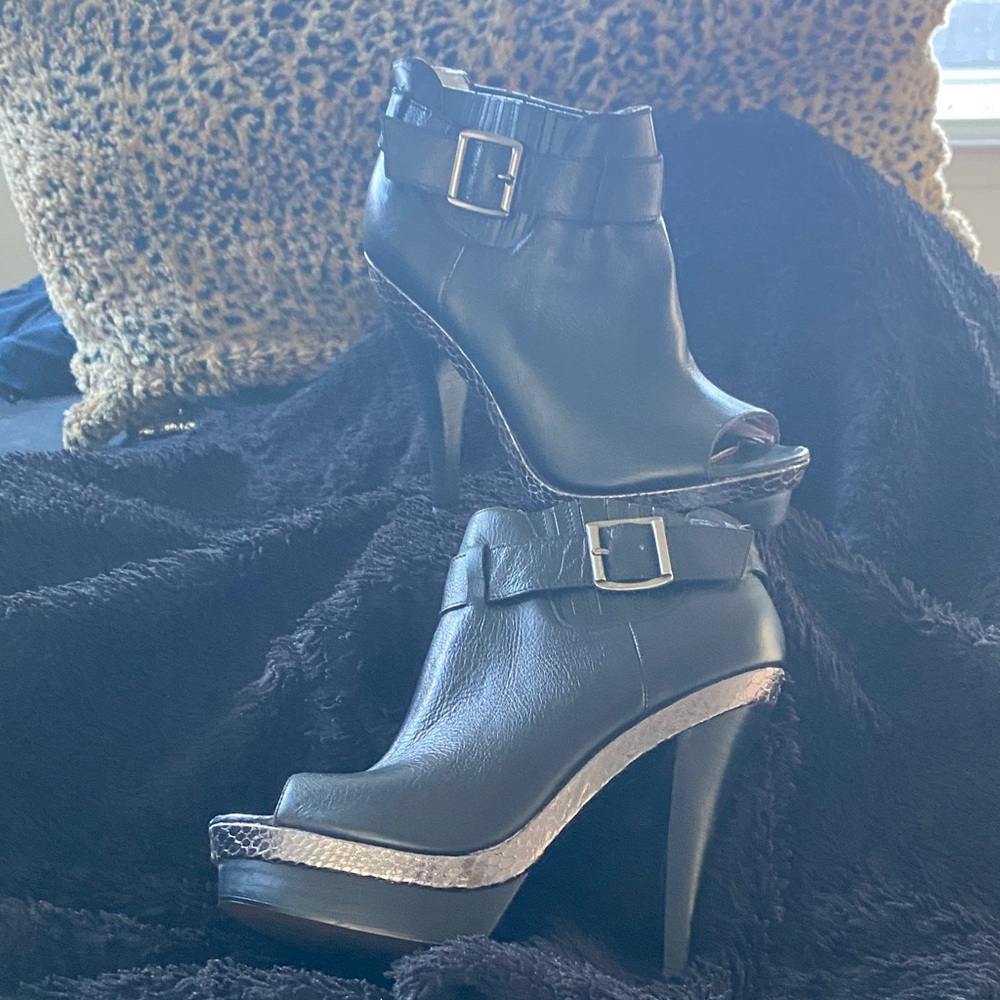 Steve Madden Black Ankle Booties with Buckle